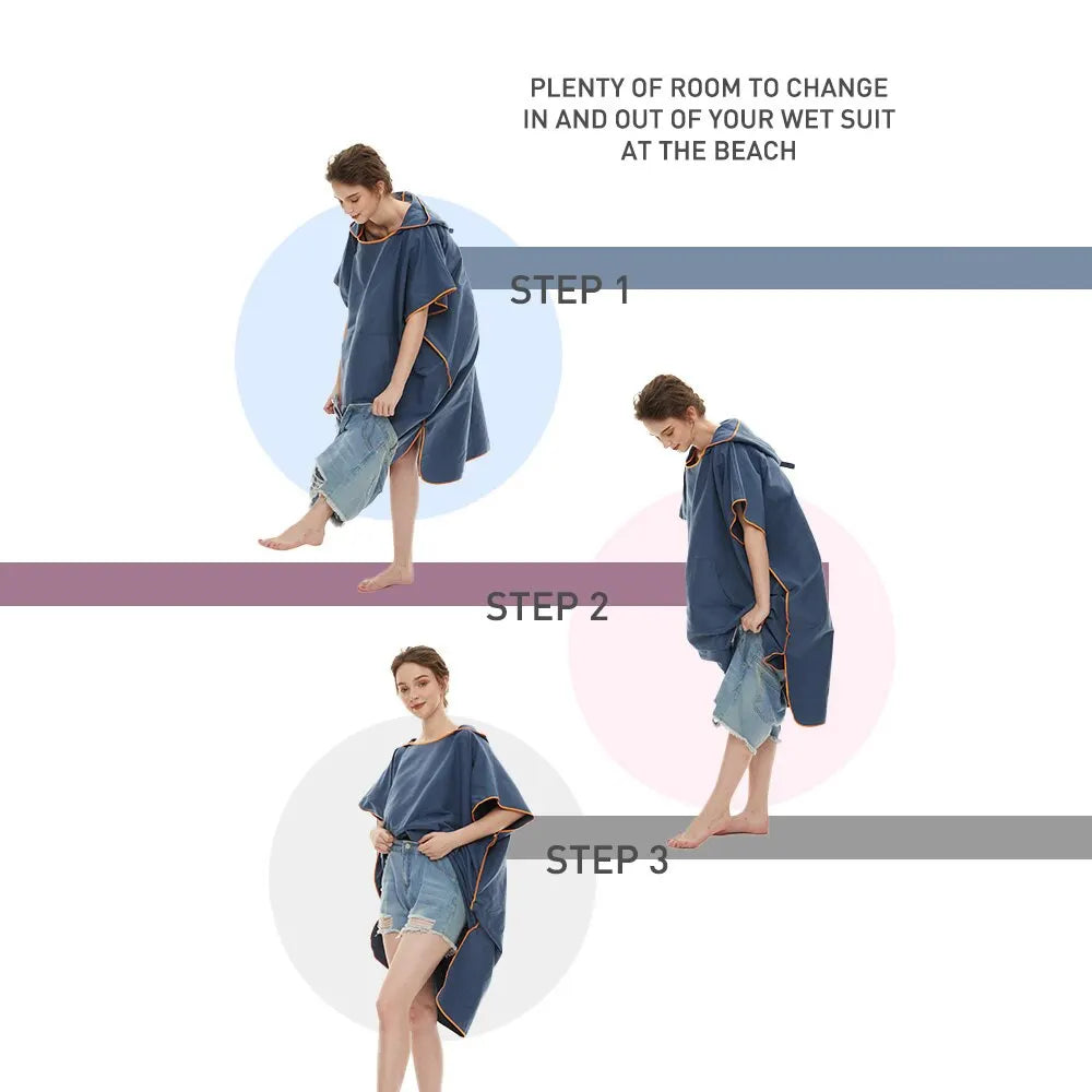 Surf toalla Poncho UNISEX-Secado rapido