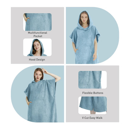 Surf toalla Poncho UNISEX-Secado rapido