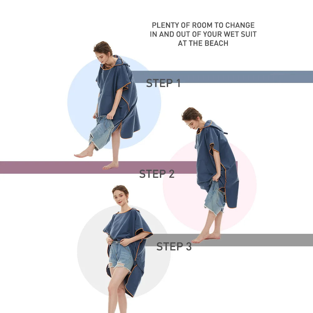 Surf toalla Poncho UNISEX-Secado rapido