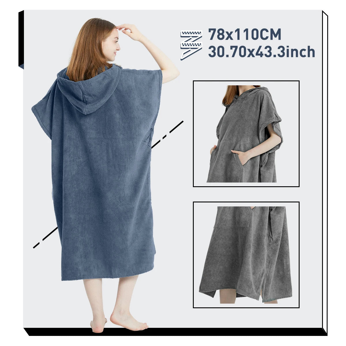 Surf toalla Poncho UNISEX-Secado rapido